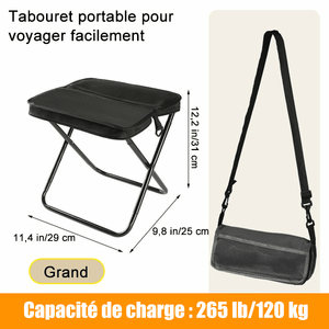 Tabouret pliant ultra-léger – Supporte jusqu'à 120 kg (265 lb)