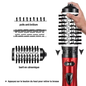 Sèche-cheveux 3-en-1 à air chaud et rotatif pour cheveux secs, bouclés et lisses - Qualité premium + Livraison gratuite 💥