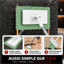 Charger l'image dans la galerie, Balai de Nettoyage Dépoussiérant et détachable pour Lingettes humides