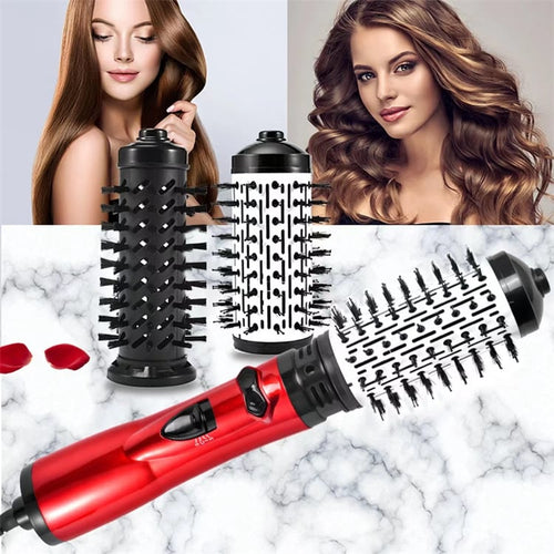 Sèche-cheveux 3-en-1 à air chaud et rotatif pour cheveux secs, bouclés et lisses - Qualité premium + Livraison gratuite 💥