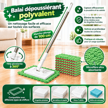 Charger l'image dans la galerie, Balai de Nettoyage Dépoussiérant et détachable pour Lingettes humides