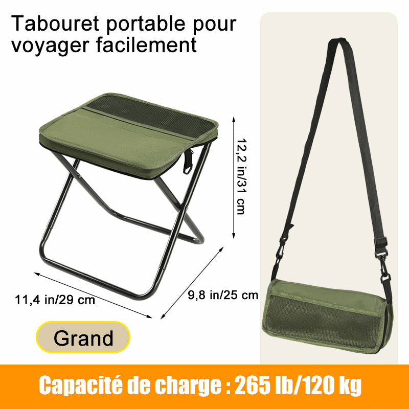 Tabouret pliant ultra-léger – Supporte jusqu'à 120 kg (265 lb)