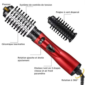 Sèche-cheveux 3-en-1 à air chaud et rotatif pour cheveux secs, bouclés et lisses - Qualité premium + Livraison gratuite 💥