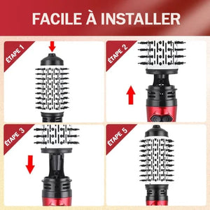 Sèche-cheveux 3-en-1 à air chaud et rotatif pour cheveux secs, bouclés et lisses - Qualité premium + Livraison gratuite 💥
