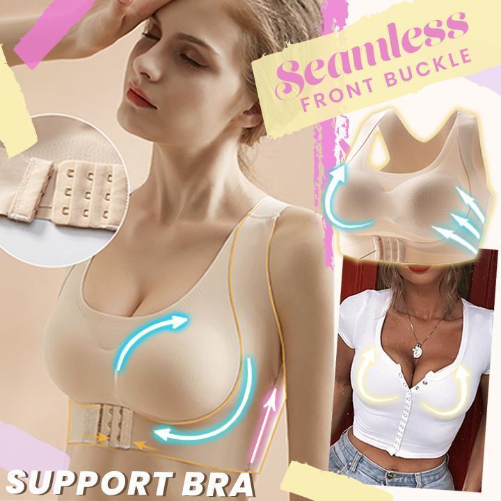 Seamless Front Buckle Support Bra – Wafa Shop