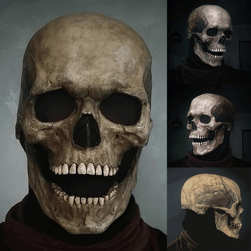 Full Head Skull Mask/Helmet with Movable Jaw